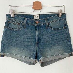 NWT J Crew Medium Wash Denim Short with Raw Hem - 28